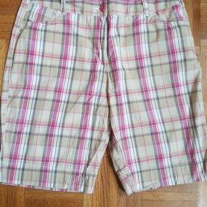 Pink and Khaki Plaid shorts